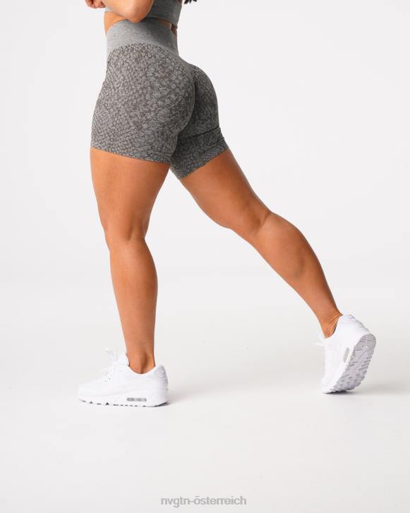 Fitness Frauen NVGTN 6J66474 Khakigrün Nahtlose Shorts aus Schlangenleder