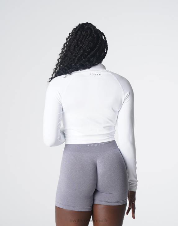 Fitness Frauen NVGTN 6J66112 Weiß göttlicher nahtloser Reißverschluss