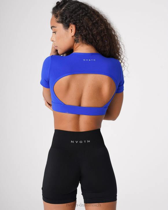 Fitness Frauen NVGTN 6J66223 Saphirblau T-Shirt mit offenem Rücken