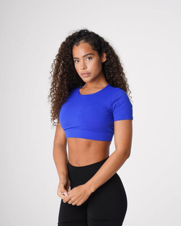 Fitness Frauen NVGTN 6J66223 Saphirblau T-Shirt mit offenem Rücken