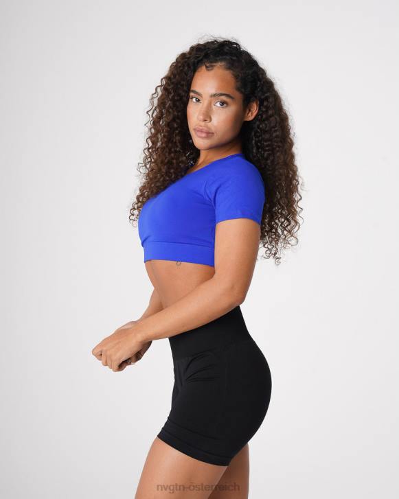 Fitness Frauen NVGTN 6J66223 Saphirblau T-Shirt mit offenem Rücken
