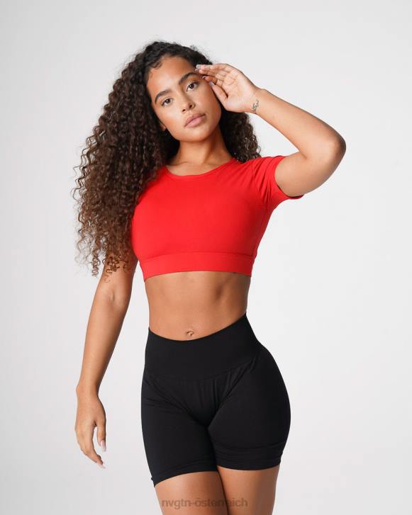 Fitness Frauen NVGTN 6J66224 Scharlach T-Shirt mit offenem Rücken