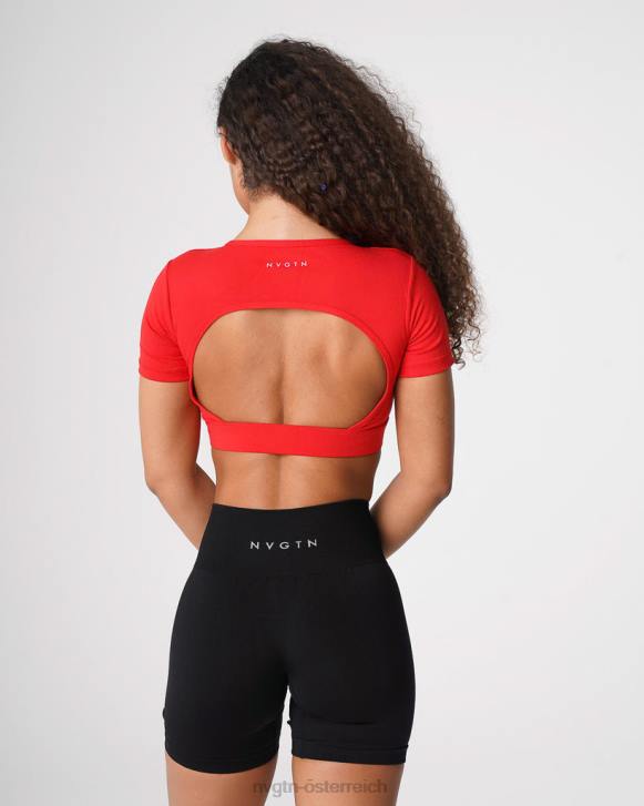 Fitness Frauen NVGTN 6J66224 Scharlach T-Shirt mit offenem Rücken