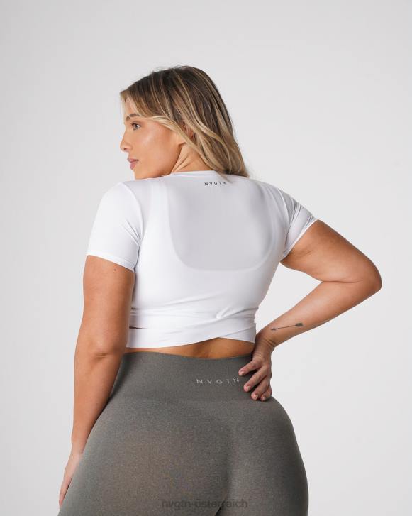 Fitness Frauen NVGTN 6J66247 Weiß Umhängetaschen-T-Shirt