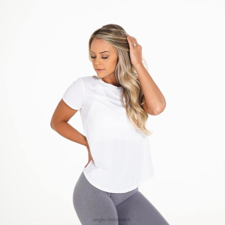 Fitness Frauen NVGTN 6J66272 Weiß aufwendiges T-Shirt
