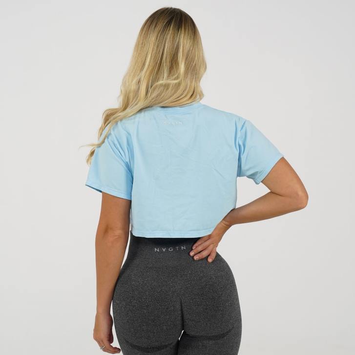 Fitness Frauen NVGTN 6J66309 Baby blau Alltags-T-Shirt