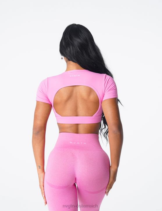 Fitness Frauen NVGTN 6J6679 Kaugummi rosa T-Shirt mit offenem Rücken