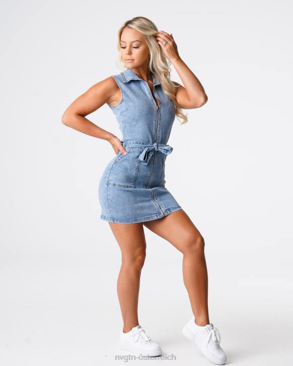 Lebensstil Frauen NVGTN 6J66720 Leichte Wäsche Süßes Überraschungs-Jeans-Minikleid