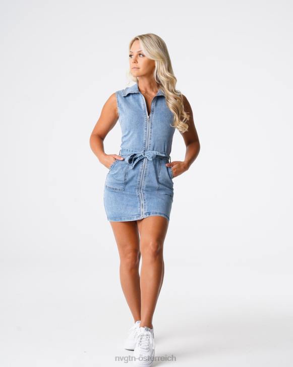 Lebensstil Frauen NVGTN 6J66720 Leichte Wäsche Süßes Überraschungs-Jeans-Minikleid