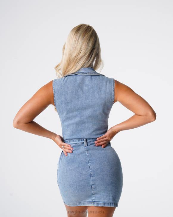Lebensstil Frauen NVGTN 6J66720 Leichte Wäsche Süßes Überraschungs-Jeans-Minikleid