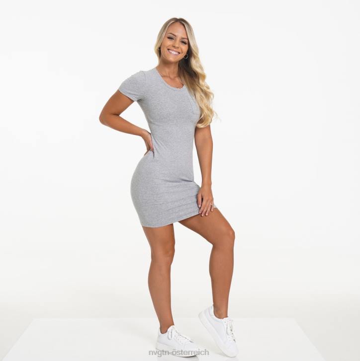 Lebensstil Frauen NVGTN 6J66734 grau T-Shirt-Kleid mit Taschen