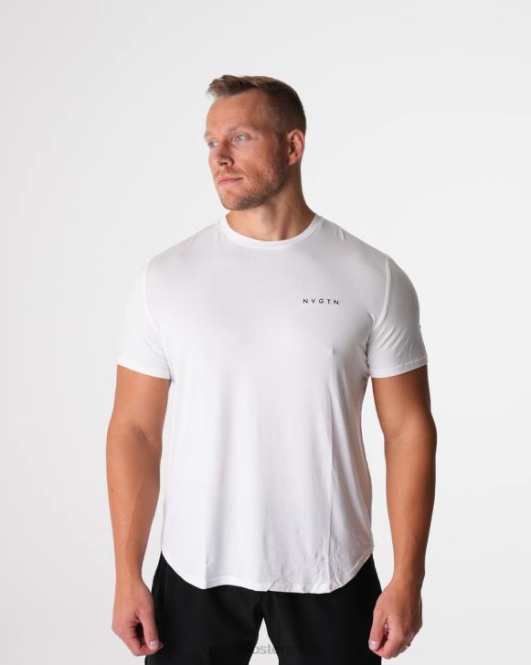 Spitzen Männer NVGTN 6J66758 Weiß T-Shirt mit technischer Passform