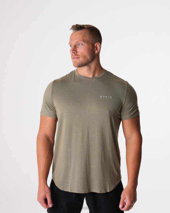 Spitzen Männer NVGTN 6J66761 Salbeigrün T-Shirt mit technischer Passform