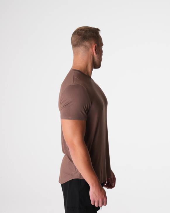 Spitzen Männer NVGTN 6J66762 Mokka T-Shirt mit technischer Passform