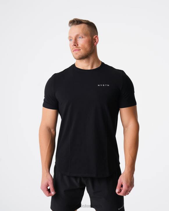 Spitzen Männer NVGTN 6J66767 Schwarz T-Shirt mit Puls-Passform