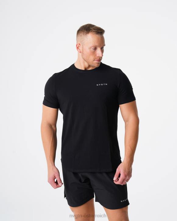 Spitzen Männer NVGTN 6J66767 Schwarz T-Shirt mit Puls-Passform