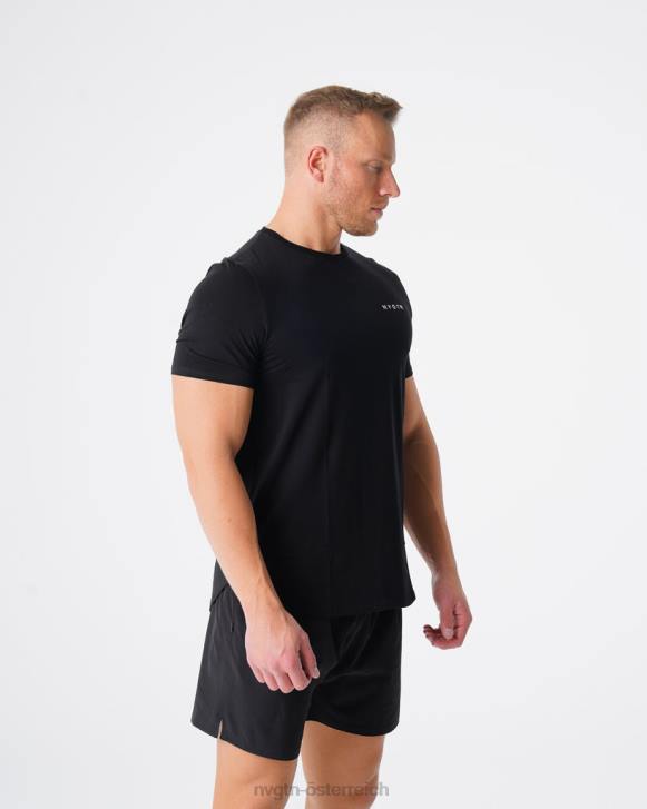 Spitzen Männer NVGTN 6J66767 Schwarz T-Shirt mit Puls-Passform