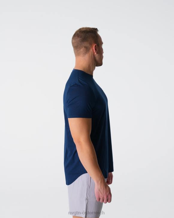 Spitzen Männer NVGTN 6J66770 Marine T-Shirt mit Puls-Passform