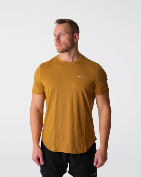 Spitzen Männer NVGTN 6J66771 Bronze T-Shirt mit Puls-Passform