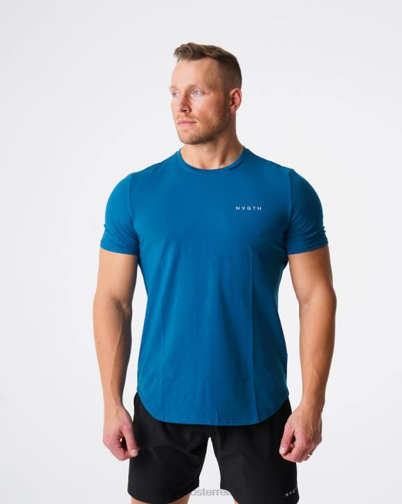 Spitzen Männer NVGTN 6J66799 französisches Blau T-Shirt mit Puls-Passform