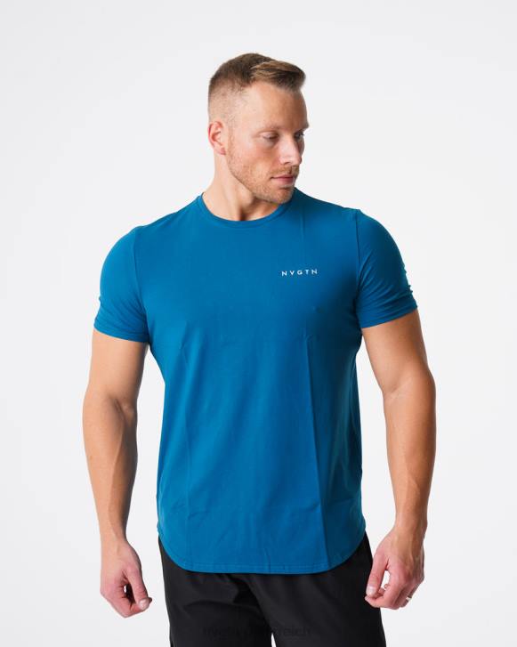 Spitzen Männer NVGTN 6J66799 französisches Blau T-Shirt mit Puls-Passform