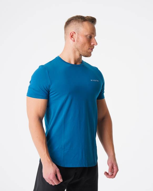 Spitzen Männer NVGTN 6J66799 französisches Blau T-Shirt mit Puls-Passform